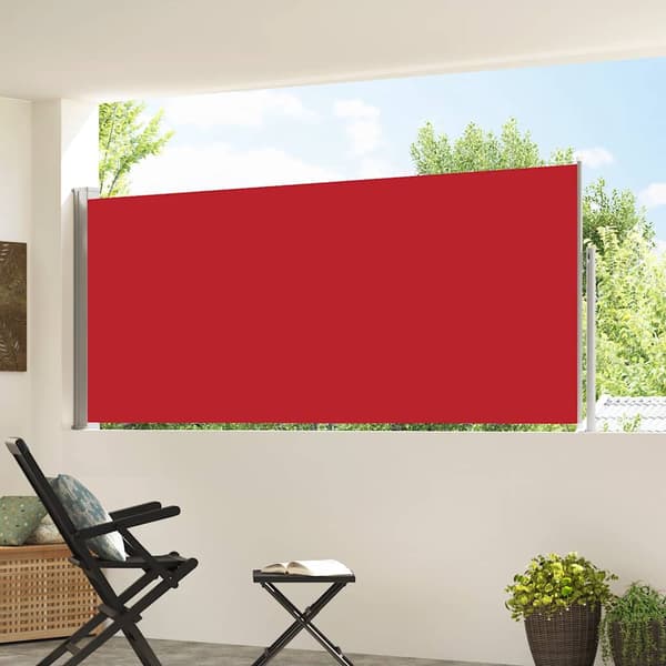 vidaXL Infällbar sidomarkis 120 x 300 cm röd