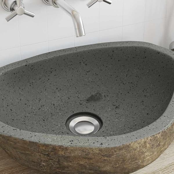 vidaXL Flodstenstvätt Ljusgrå 52 x 40 x 15 cm Flodsten