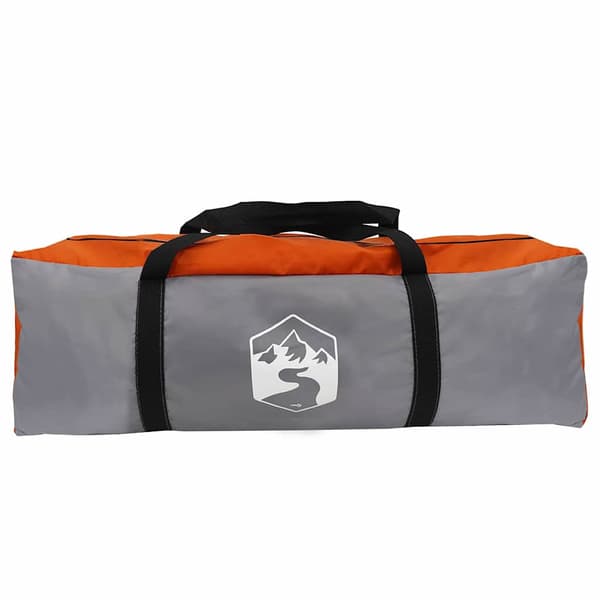 vidaXL Campingtält Stuga Grå och orange 420 x 420 x 227 cm Polyester
