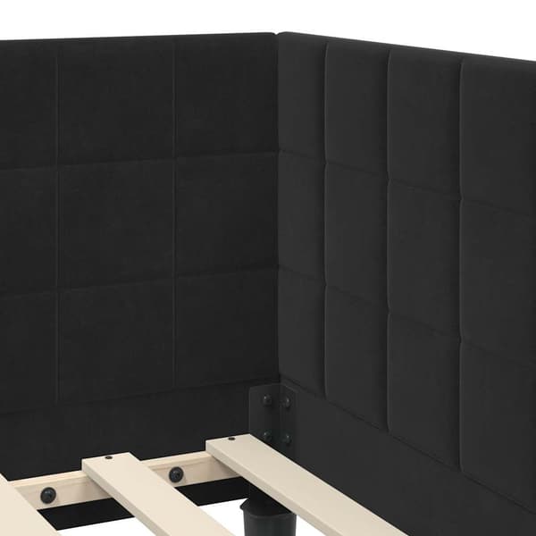 vidaXL Hörnssängram Svart 80 x 200 cm Sammet