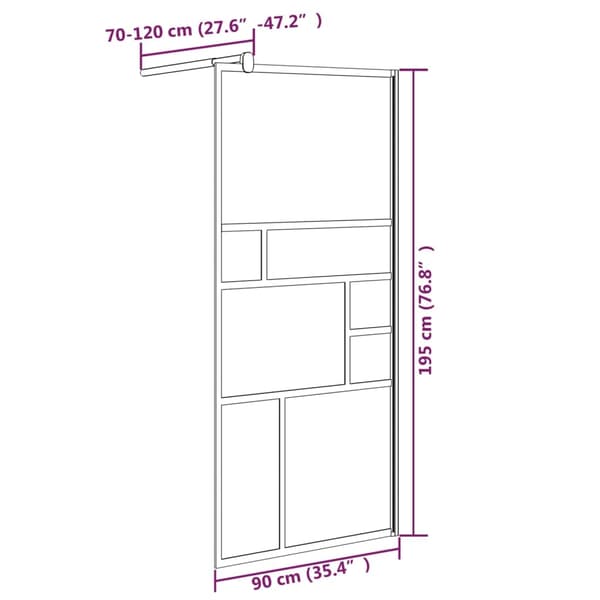 vidaXL Duschvägg 90x195 cm ESG-glas vit