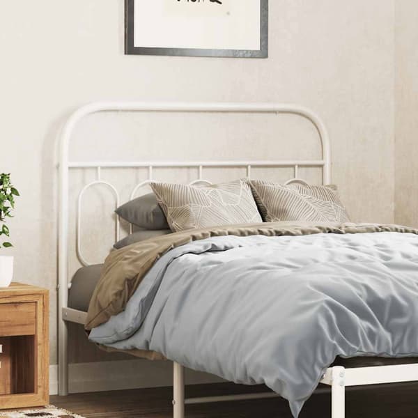 vidaXL Utskiftbar sengegavl i metall hvit 100 cm