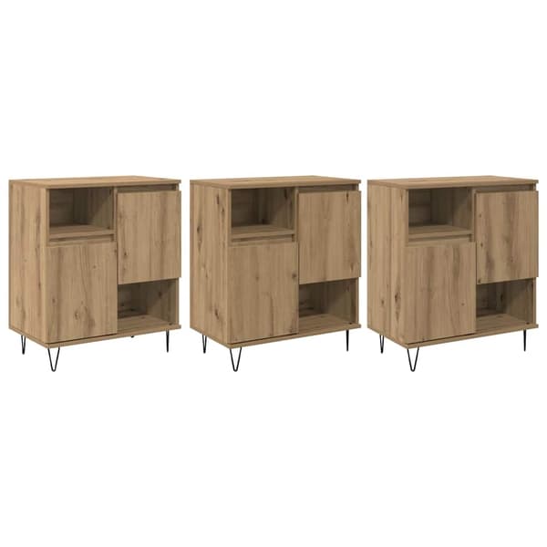 vidaXL Serviesskap 3 pcs Artisan Eik 60 x 35 x 70 cm