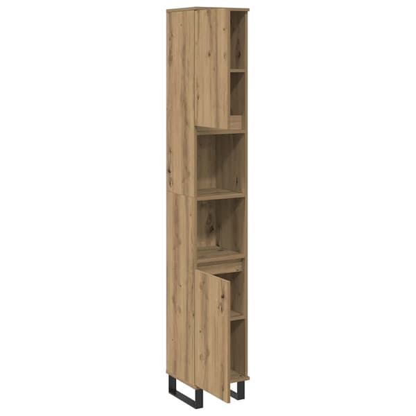 vidaXL Baderomsskap artisan eik 30x30x190 cm konstruert tre