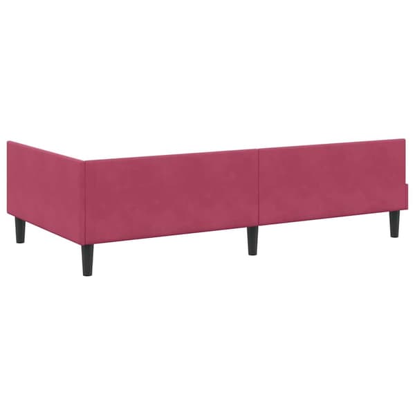 vidaXL Hörnssängram Vinröd 100 x 200 cm Sammet