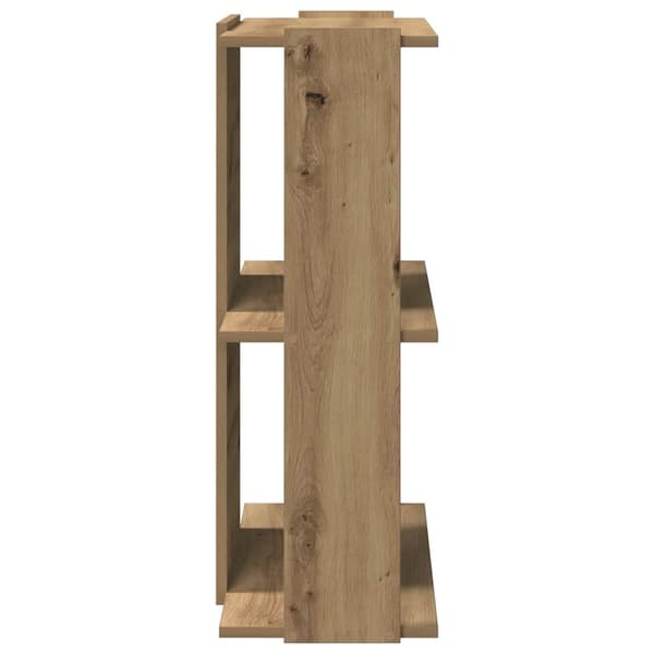 vidaXL Bokhylle 3 etasjer artisan eik 60x30x80 cm konstruert tre