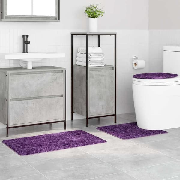 vidaXL Badematte 3 pcs Lilla 50 x 50 cm Polypropen