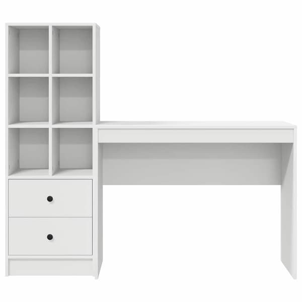 vidaXL Skrivbord med låda 2 pcs Vit