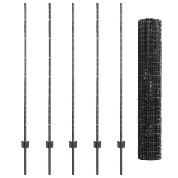 vidaXL Gjerde med stolpe Grå 1,4 x 10 m Stål og PVC