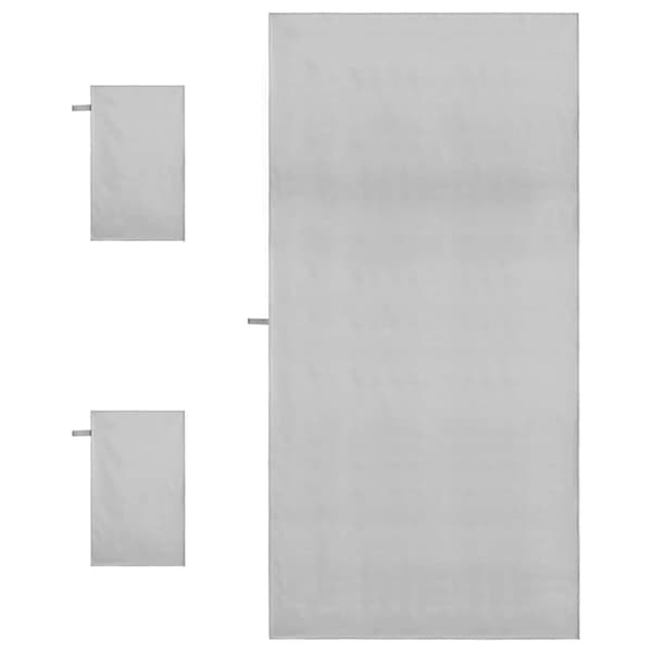 vidaXL Sports håndklesett 3 pcs Grå Polyester og polyamid