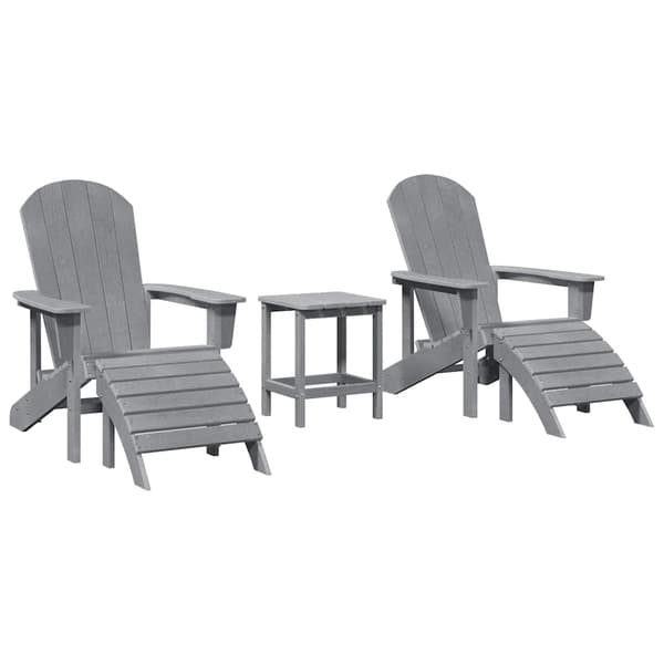vidaXL Trädgård Stol 3 pcs Ljusgrå polyeten