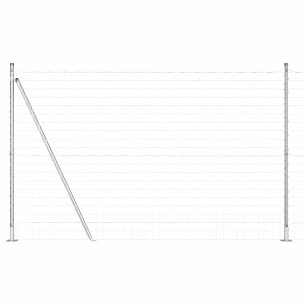 vidaXL Gjerde med stolpe sølv 1,4 x 10 m Stål