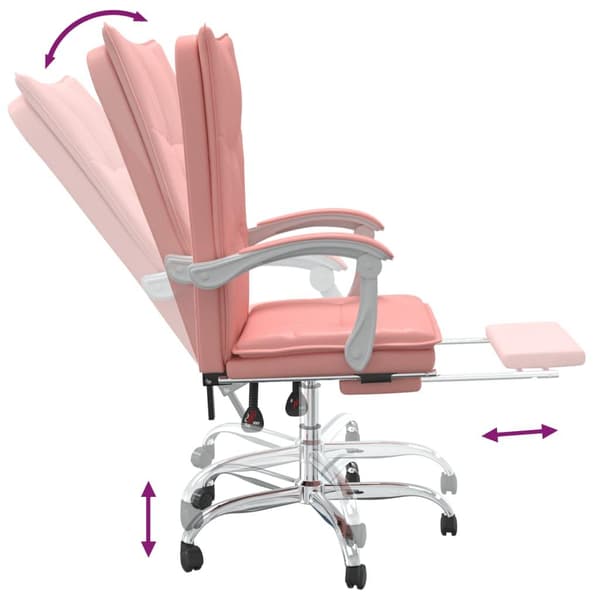 vidaXL Kontorsstol rosa konstläder
