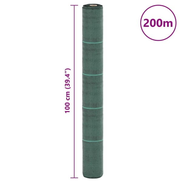 vidaXL Kontrollmatte for ugress grønn 1x200 m PP