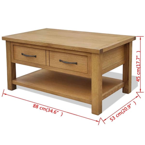 vidaXL Soffbord 88x53x45 cm massiv ek
