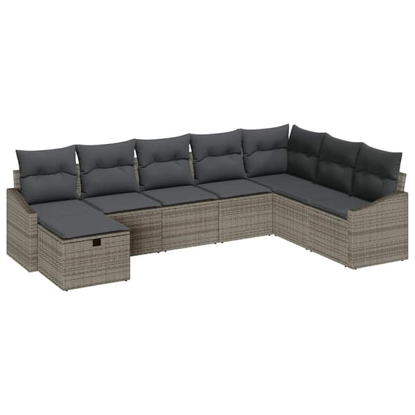 vidaXL Soffset med kudde 9 pcs konstrotting