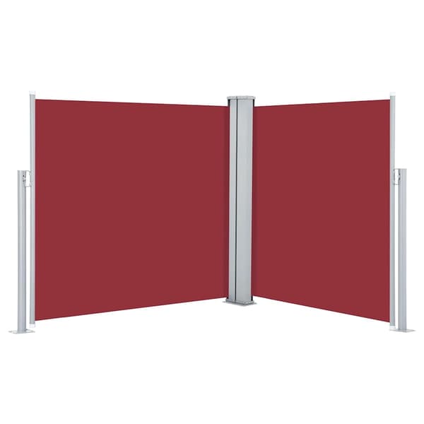 vidaXL Infällbar sidomarkis röd 120x600 cm