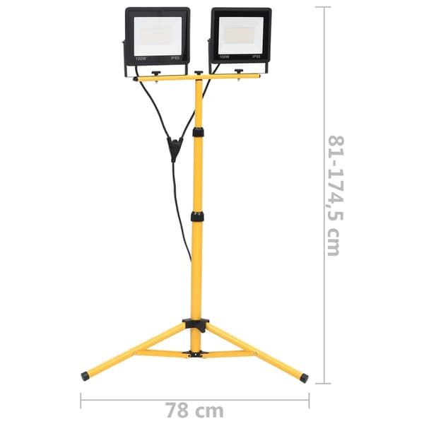 vidaXL LED-flomlys med stativ 2x100 W kaldhvit