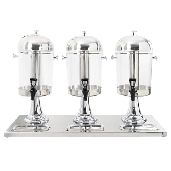vidaXL Trippel juicedispenser rustfritt stål 3 x 8 L