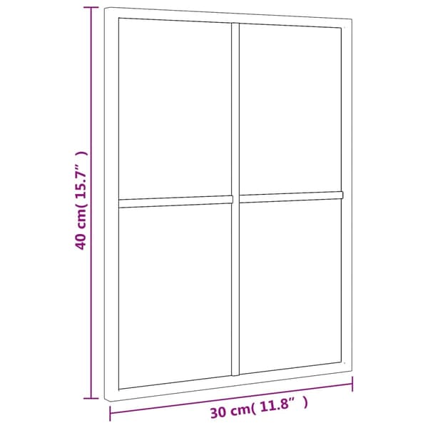 vidaXL Väggspegel svart 30x40 cm rektangulär järn