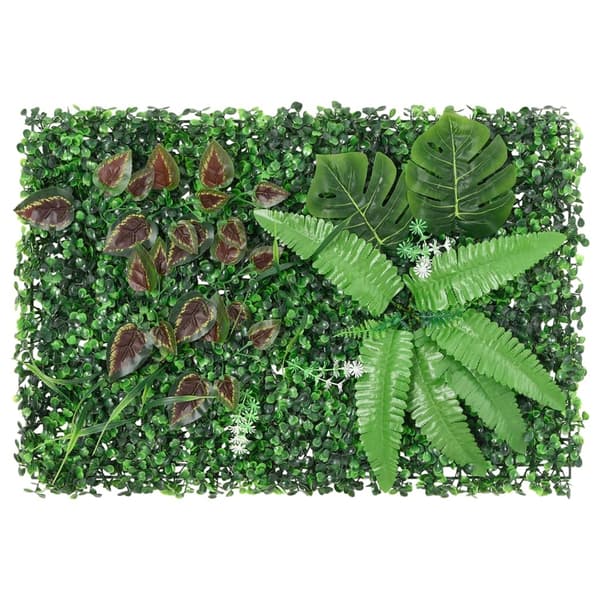 vidaXL Konstväxt växtvägg 24 st grön 40x60 cm
