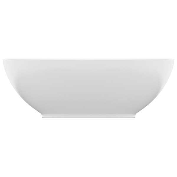 vidaXL Luksuriøs servant ovalformet matt hvit 40x33 cm keramisk