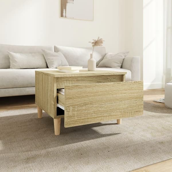 vidaXL Sidebord sonoma eik 50x46x35 cm konstruert tre