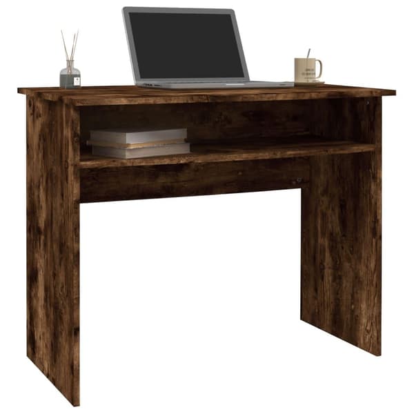 vidaXL Skrivebord røkt eik 90x50x74 cm konstruert tre