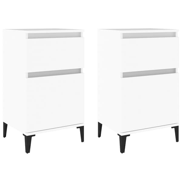 vidaXL Sängbord 2 st vit 40x35x70 cm