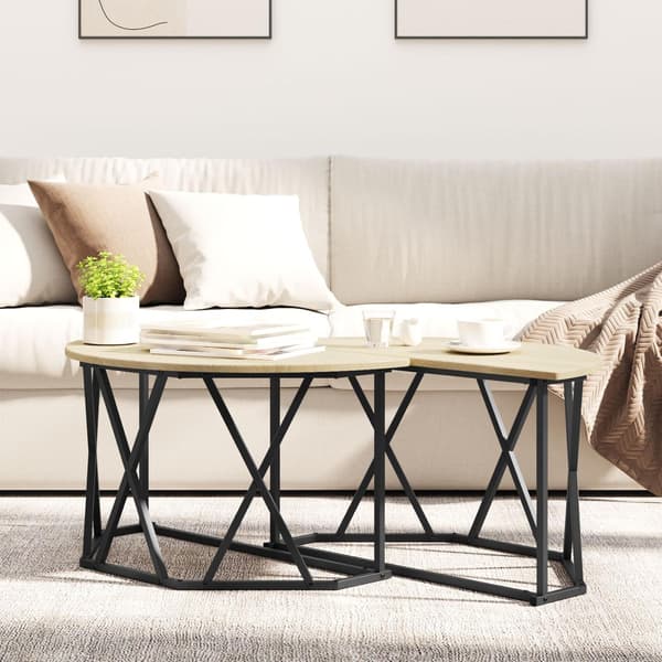 vidaXL Sonoma Ek Spånskiva Medium Kaffebord Rektangulär Modern