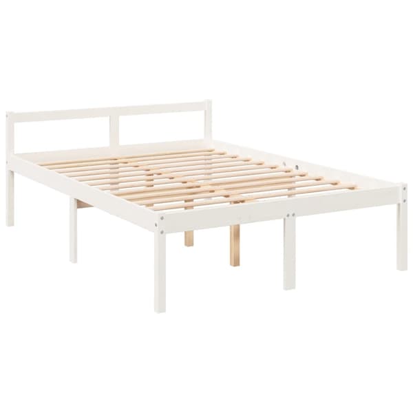 vidaXL Sengeramme med hodegavl hvit 4FT small double heltre