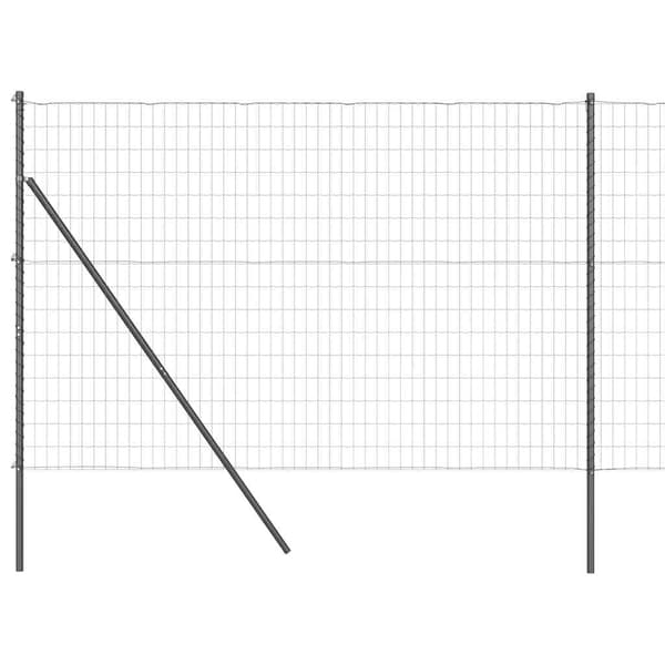 vidaXL Gjerde med stolpe Grå 1,5 x 10 m Stål og PVC