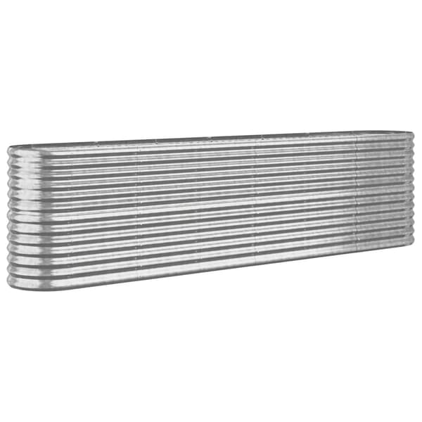 vidaXL Odlingslåda pulverlackerat stål 260x40x68 cm silver