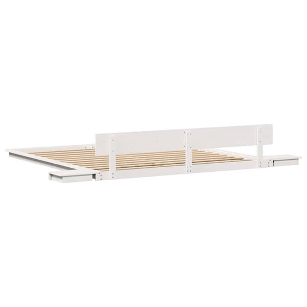 vidaXL Sängram Vit 200 x 200 cm trä