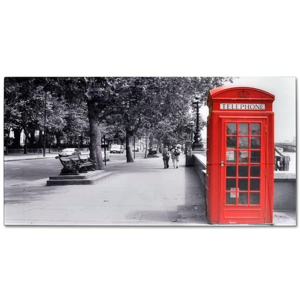 vidaXL Sofabord med telefonkiosk-print glassplate change2