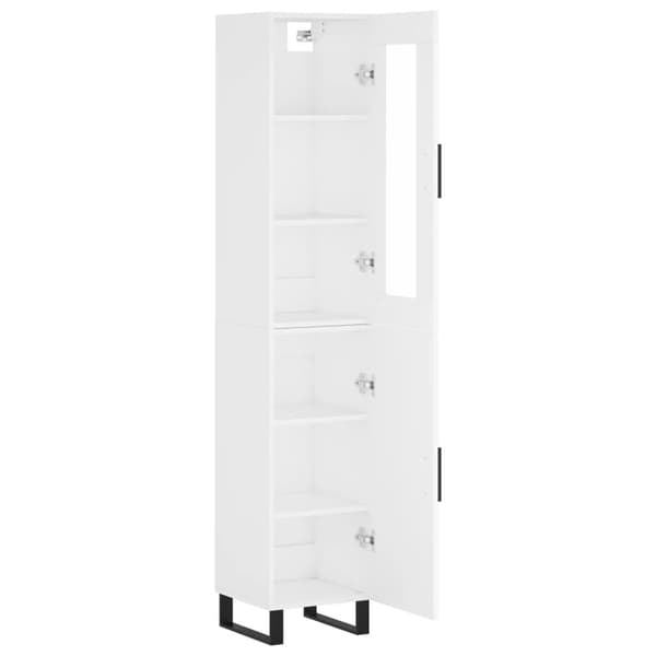 vidaXL Highboard hvit 34,5x34x180 cm konstruert tre