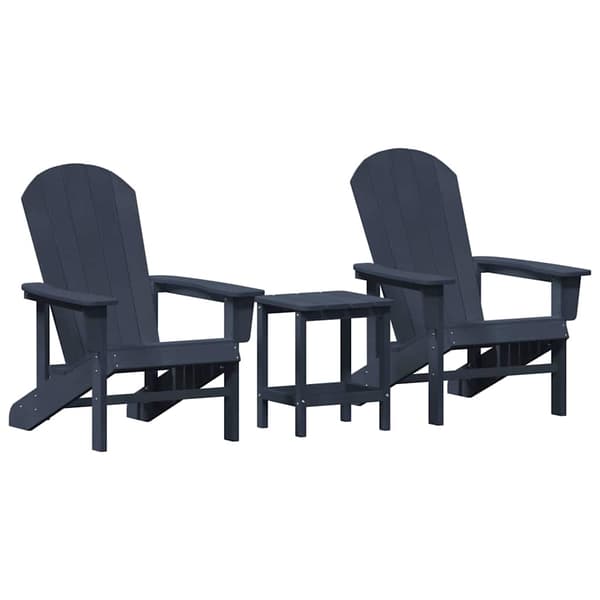 vidaXL Hage Stol 3 pcs Havblå Polyethylen