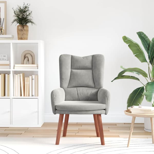 vidaXL fåtölj Ljusgrå 63 x 67 x 94 cm Sammet