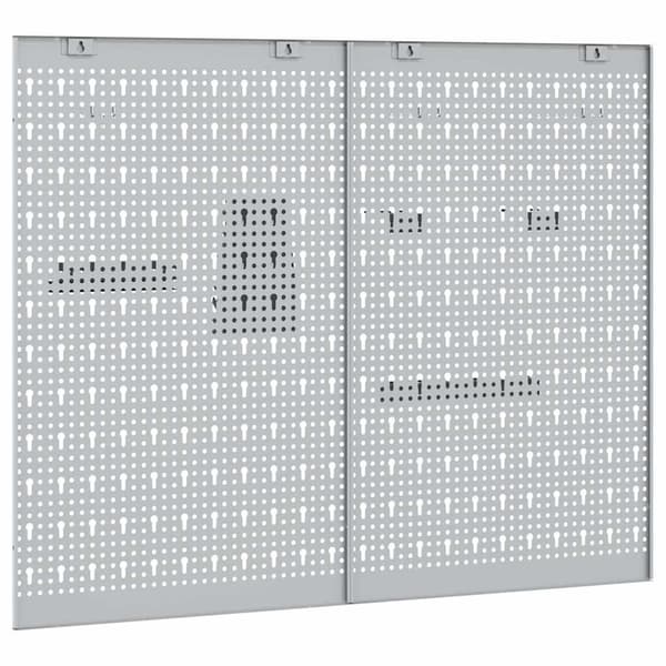vidaXL Verktygsväggpanel 2 pcs Grå 100 x 1 x 80 cm