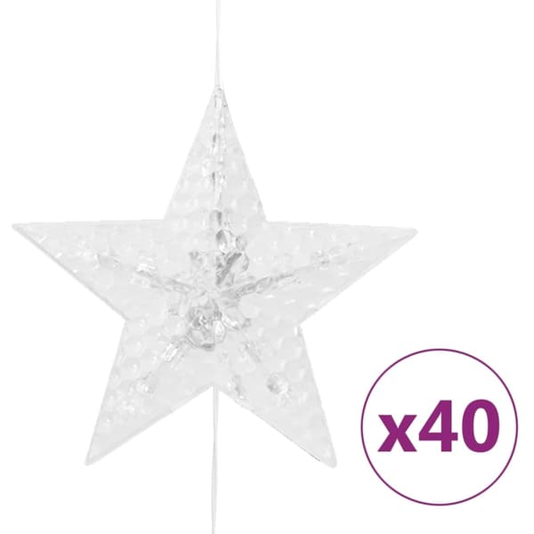 vidaXL Eventyrlysgardin stjerner 200 LED blå 8 funksjoner