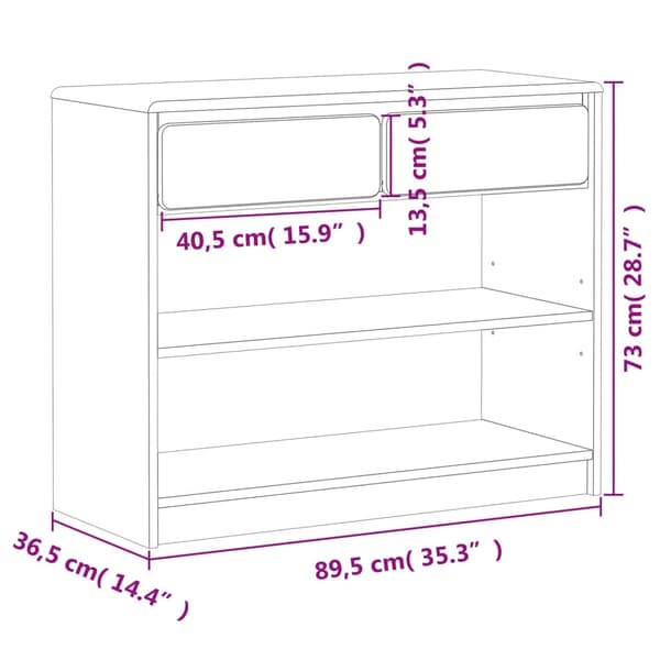vidaXL Konsollbord SAUDA eik 89,5x36,5x73 cm heltre furu