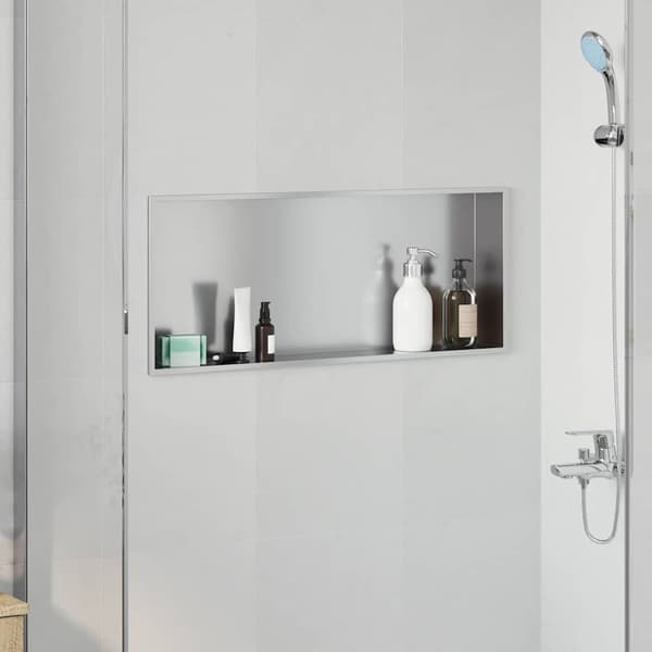 vidaXL Dusjniche sølv 75 x 30 x 9,5 cm Rustfritt Stål