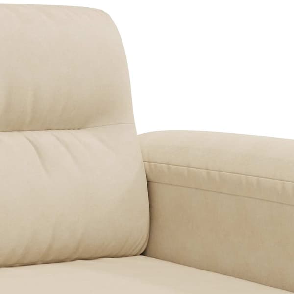vidaXL 2-sitssoffa gräddvit 140 cm mikrofibertyg