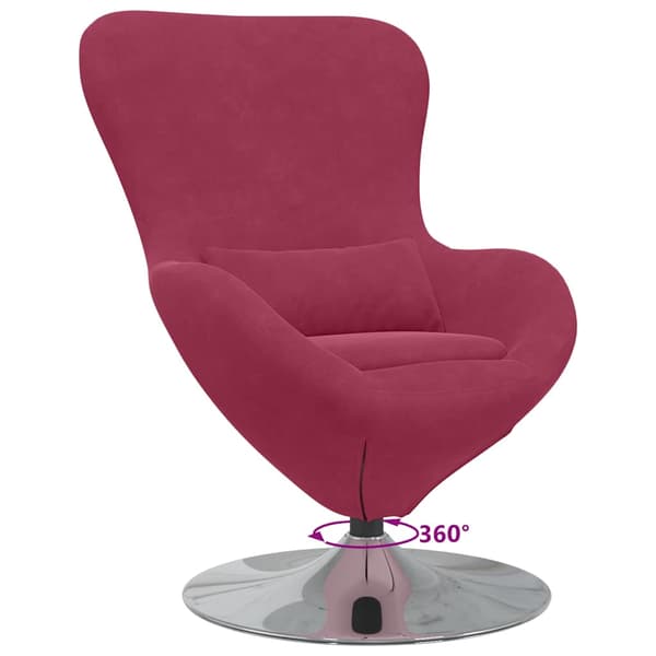 vidaXL Äggstol Vinröd 63 x 73 x 90 cm Sammet