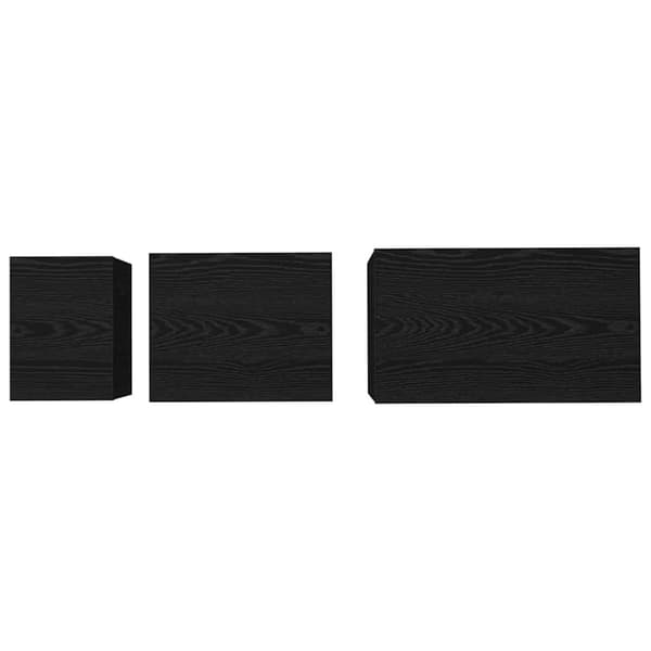 vidaXL Kaffebord 3 pcs Svart Eik Konstruert tre