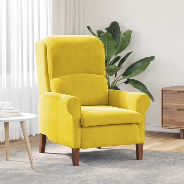 vidaXL fåtölj Gul 76 x 94 x 102 cm Sammet
