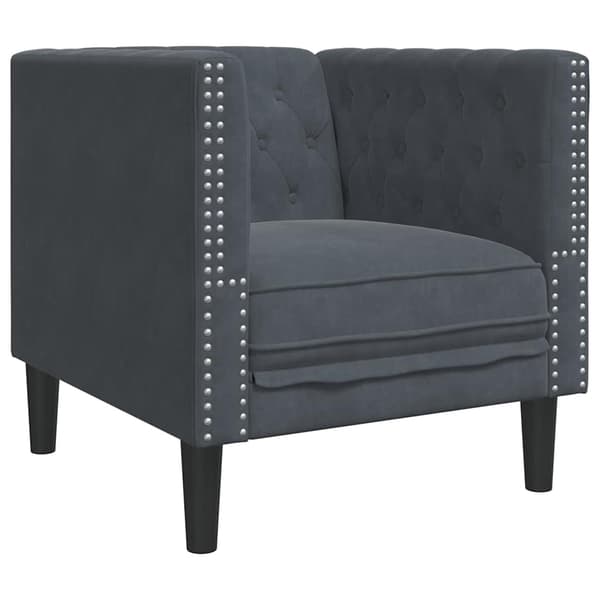 vidaXL Soffa Mörkgrå 74,5 x 71 x 70,5 cm Sammet