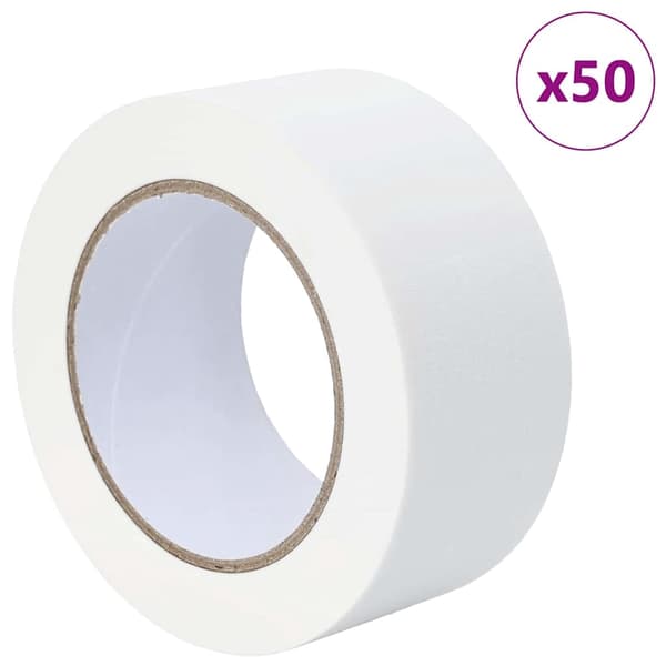 vidaXL Målare Maskeringstejp 50 st Vit 50mm x 50m Papper