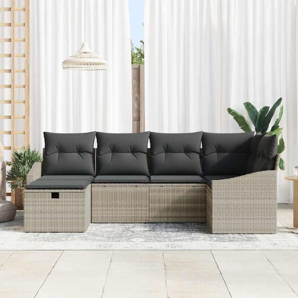vidaXL Soffset med kudde 6 pcs konstrotting