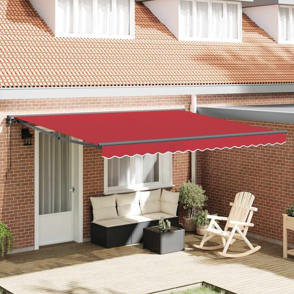 vidaXL Markiseramme Rød 400 × 300 cm Polyester med PU-belegg